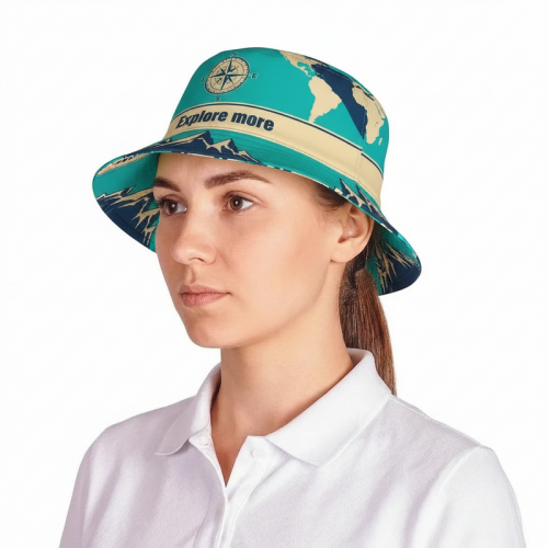 Панама без прошивки из сатена с полной запечаткой