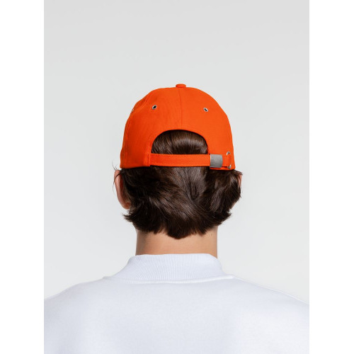 Бейсболка Classic, оранжевая с белым кантом