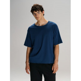 Футболка оверсайз унисекс Vozduh, темно-синяя