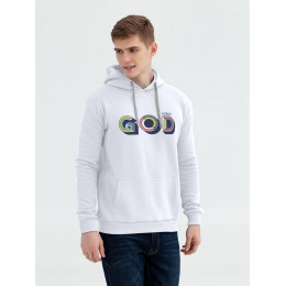 Толстовка с капюшоном «Новый GOD», белая