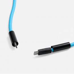Кабель-ланьярд energyFlex Power Delivery 60 Вт, голубой