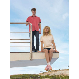 Рубашка поло унисекс Pacific, светло-бежевая (неокрашенная)