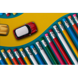 Карандаш простой Hand Friend с ластиком, оранжевый