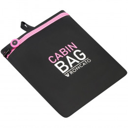Сумка дорожная Compact Neon, черная с розовым