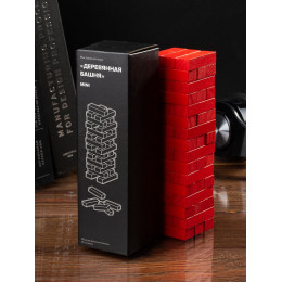 Игра «Деревянная башня мини», красная