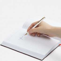 Ручка шариковая Hotel Gold, ver.2, глянцевая белая