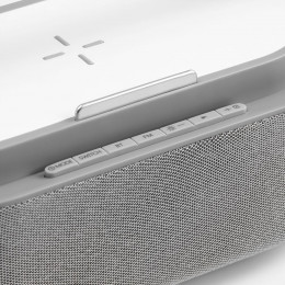 Колонка с часами и беспроводной зарядкой Veske ver.2, серая