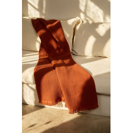 Плед вафельный Elenglect, оранжевый