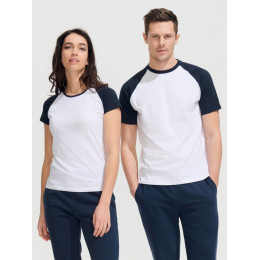 Футболка мужская двухцветная Funky 150, белая с красным