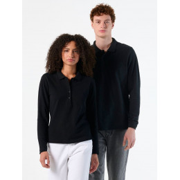 Рубашка поло мужская с длинным рукавом Winter II 210 темно-синяя