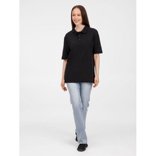 Рубашка поло унисекс Upswing, черная