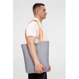 Шопер B5, серый с оранжевыми ручками