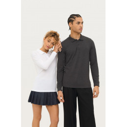 Рубашка поло женская с длинным рукавом Perfect LSL Women, черный меланж