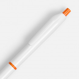 Ручка шариковая Bright Pop, белая с оранжевым