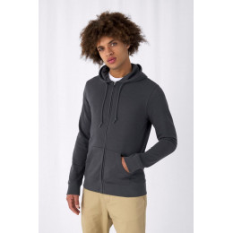 Толстовка на молнии с капюшоном унисекс BNC Inspire (Organic), темно-синяя