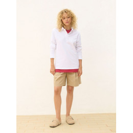 Рубашка поло унисекс с длинным рукавом Pacific LSL, белая