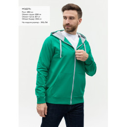 Толстовка мужская STAN с капюшоном на молнии футер без начёса 260, 61
