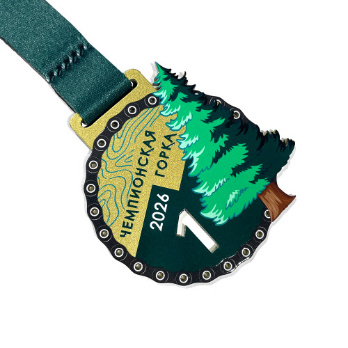 Медаль 1-слойная из металла с полноцветной печатью D-70, толщина 2 мм